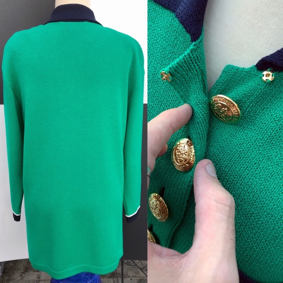 St. John Kelly Green Santana Knit Top - Picture 8 of 9